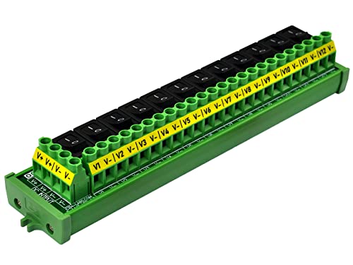 Screw Mount 12 Channel Rocker Switch DC Power Distribution Strip Module - style: Rocker Switch, Screw Mount