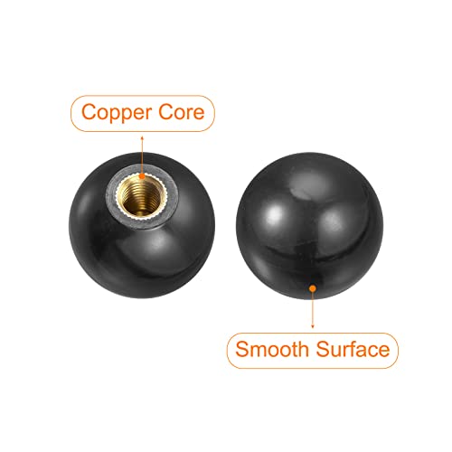 uxcell 6Pcs Threaded Ball Knobs, M10 Female Thread Thermoset Ball Knob - color: Black, size: M10x1.37''
