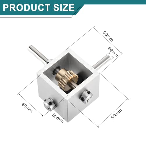 uxcell Gear Box 90 Degree Right Angle Worm Gearbox 1:10 Reduction Gearbox 1 Module 10 Teeth Worm Gear Aluminum Frame Simple Mechanical DIY Module with 8mm Shaft, 100x100x50mm(LxWxH) - size: 8mm Shaft, style: 1:10