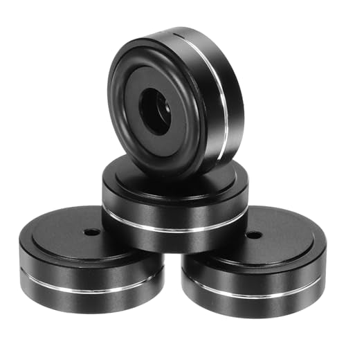 MECCANIXITY 4 Pcs Subwoofer Isolation Pad, 40x15mm Speaker Isolation Pad Feet Speaker Spikes Turntable Audio Studio Monitor Isolation Pad for Audio Equipment, M4 Screws Black