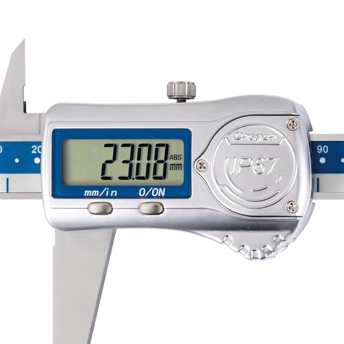 Dasqua IP67 Grade Digital Caliper, Calipers Measuring Tool with IP67 Waterproof 0-8 Inch/200mm, Inch/Millimeter Conversion, Stainless Steel, Large LCD Screen - color: Metal Case Cover, size: 8"/200mm