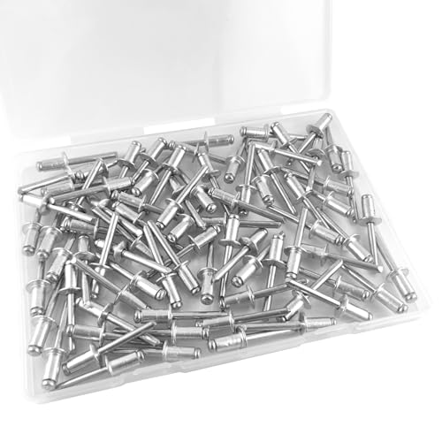 ALLCLEAN 80 Pcs 1/4" x 1/2" Aluminum Blind Rivets,6.4 x 12mm Pop Rivets,Aluminum Grip and Steel Mandrel - color: Aluminum, size: 1/4" x 1/2"