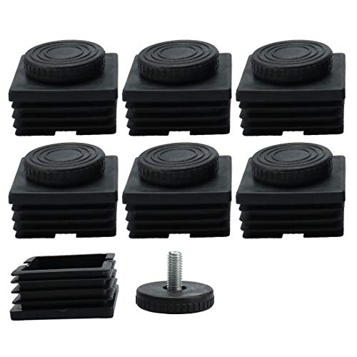 uxcell M8 Leveling Feet 50 x 50mm Square Insert Adjustable Furniture Glide 8 Sets