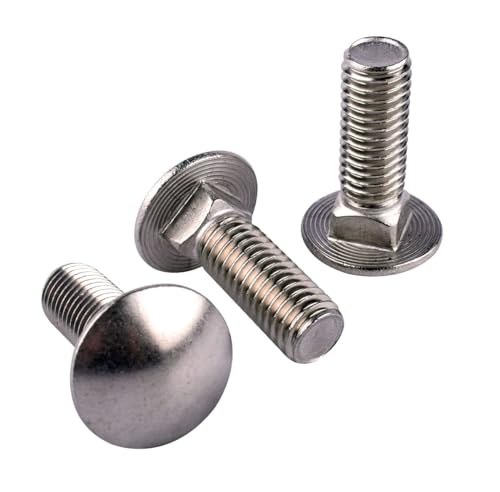 1/4-20 x 1" Carriage Bolts Screws, Round Head Square Neck, 304 Stainless Steel 18-8, UNC Coarse Fully Thread, Quantity 20Pcs - size: 1/4-20 x 1" (20 Pcs)