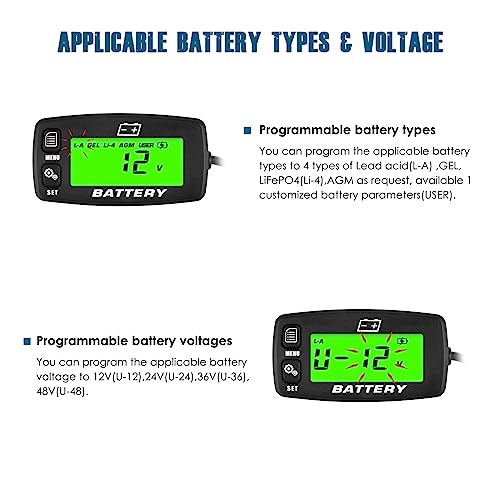 Runleader RL-BI008A Digital Battery Level Meter Voltage Gauge