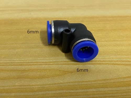 6mm Od Air Line Elbow Union, Push To Connect Air Fittings, Push Elbow Push Air Fitting (10 Pack) - size: 0.236", style: Elbows Union