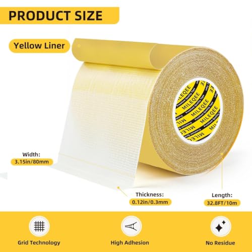High Tack Double Sided Tape Heavy Duty Grid Mesh Stick,3.2" x 33FT - size: 1 Pack, 3.2" x 33FT