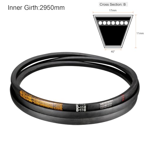 uxcell B-116 V-Belts 116" Inner Length, B-Section Rubber Drive Belt - size: 116"
