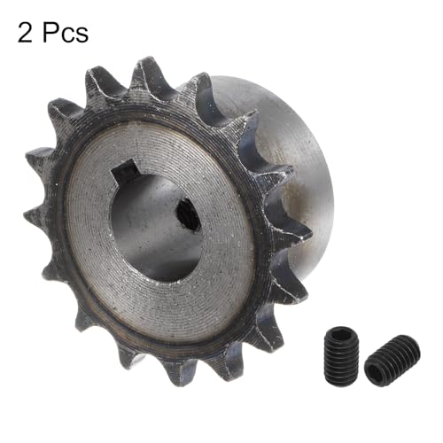 uxcell 2pcs ISO/DIN 06B-1 Roller Chain Sprocket B Type 17mm Bore,3/8" Pitch