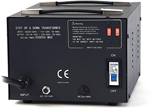 LiteFuze LT Series 5000 Watt Voltage Converter Transformer Step Up/Down - 110v to 220v / 220v to 110v Power Converter - Fully Grounded Cord - Universal Socket, CE Certified - style: 5000 Watt W/ Circuit Breaker