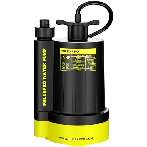 1/2HP Automatic Submersible Sump Pump, 5300 GPH Water Pump - color: Black-yellow