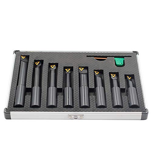 OSCARBIDE 3/4" Round Shank 8-Piece Boring Bar Set w/TCMT Inserts