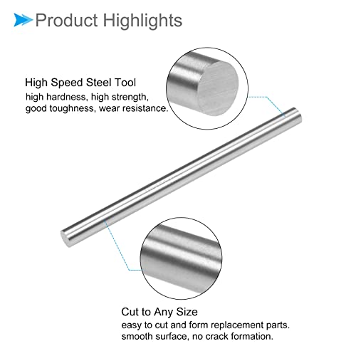 Round Steel Rod, 10mm Diameter 150mm Length, High Speed Steel Bar Stock Craft DIY Tool - (Applications: for Drill Lathes Boring Machine), 1-Piece - size: 10mm x 150mm