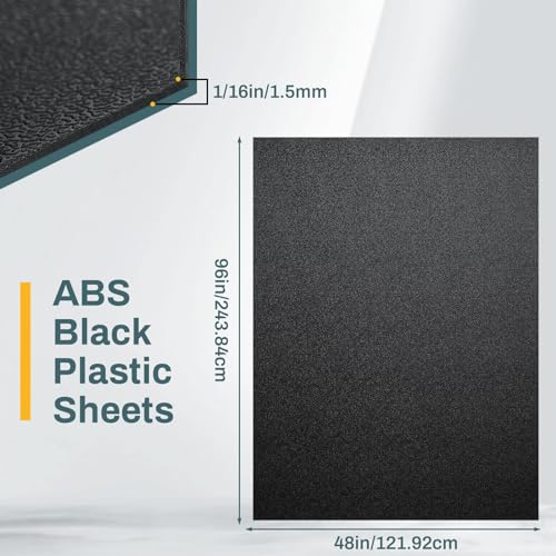 Frienda 2 Pack 48" X 96" X 0.06" ABS Black Plastic Sheet - size: 48" X 96" X 0.06"