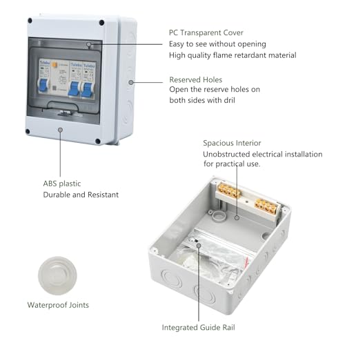 5 Way Miniature Circuit Breakers 220V 40A, IP66 for Indoor/Outdoor - style: 5 WAY-5.1*6.6*3.9 Inch