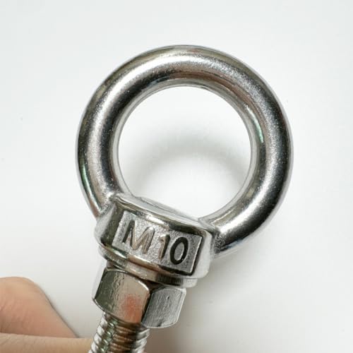 Shoulder Eye Bolt, 2 PCS M10 Heavy Duty Lifting Ring 1.2" Threaded Eyebolt Lifting Ring Eye Bolts with Nuts and Flat Washers(Thread Length 30mm) - size: m10x30(2pcs)