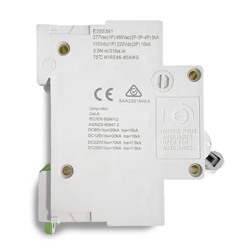 DIN Rail Mount Miniature Circuit Breaker, P Curve, UL Listed UL1077 (2 Poles 100A) - style: 2 Poles 100A