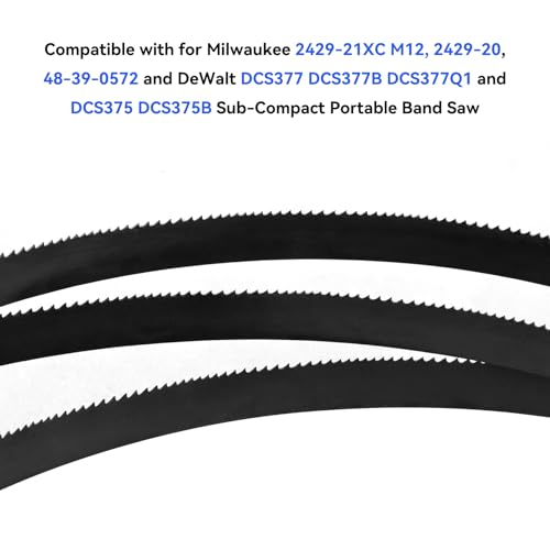 27 Inch Bandsaw Blades 10/14 TPI for DeWalt DCS377 DCS375 Sub-Compact Portable Band Saw, for Milwaukee Portable Band Saw Blade, 27'' x 1/2''x 0.02'' 10/14TPI,3 Pack - size: 27'' x 1/2'' x 0.02'',10/14TPI, 3 Pack