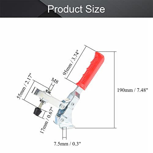 Utoolmart Hand Tool Vertical Toggle Clamp GH-11412 Quick Release Clamp 200kg Holding Capacity 2 Pcs - size: GH-11412 2pcs
