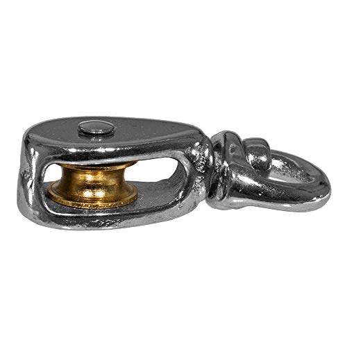 Rope and Cord | Single Swivel Eye Single Wheel Pulley 1-Pack | 1/2 Inch - size: 1/2" ( Swivel Eye Single ), style: 1-Pack