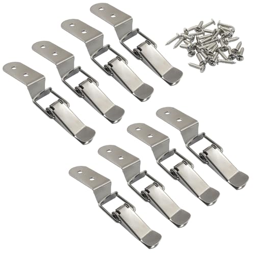 8PCS 90-Degree Tool Box Latches, Stainless Steel - size: without keyholes