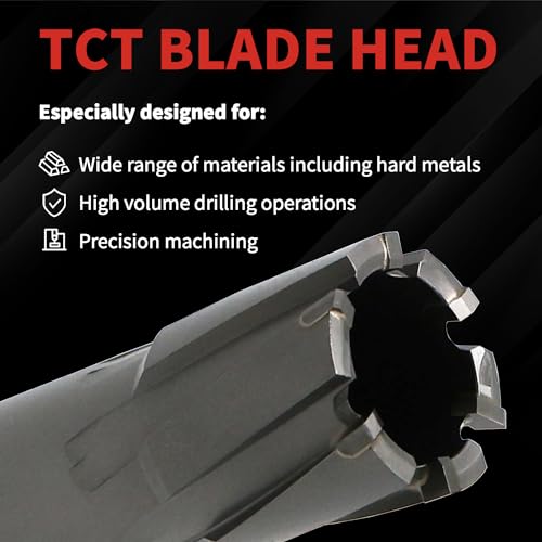 S&F STEAD & FAST Carbide Annular Cutter, Cutting Diameter 7/8”, DOC 2” - size: 7/8 x 2"