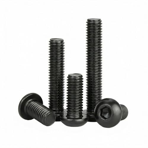 M2.5 x 4mm(50 Pack) Button Head Hex Socket Cap Screws Bolts, Hex Drive Bright Finish Fully Machine Thread, Corrosion Resistant Black Oxide 304 Stainless Steel 18-8 Screws - size: M2.5 x 4mm