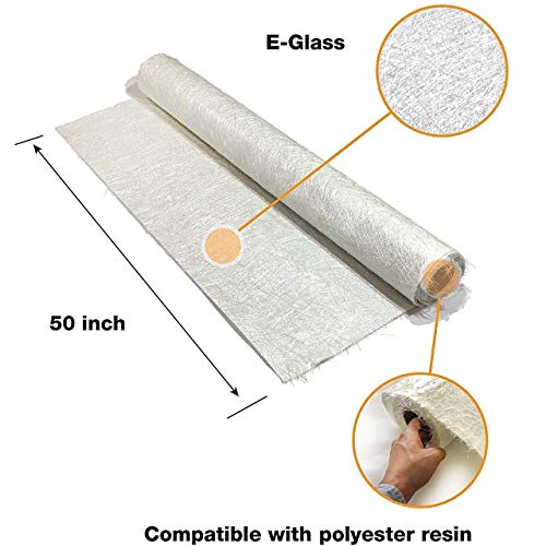 Fiberglass Chopped Strand Cloth (1.5 oz, 50 Inch x 10 Yard) - size: 50 Inch x 10 Yard
