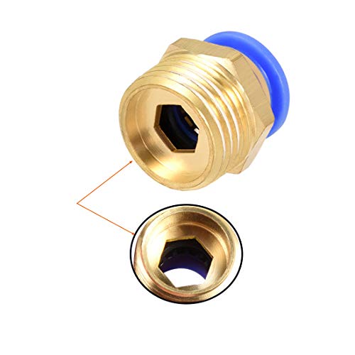 uxcell Straight Pneumatic Push to Quick Connect Fittings G1/2 Male x 12mm Tube OD 5pcs - size: 12mm