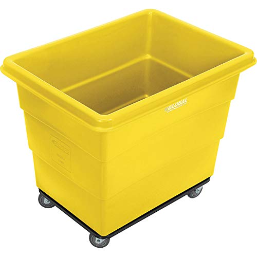 Global Industrial 12 Bushel Plastic Bulk Box Truck, Steel Base, Yellow - color: Yellow