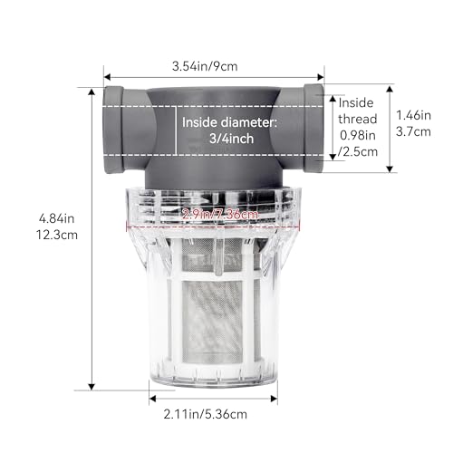 3/4'' Female NPT in-Line Strainer - Garden Hose Filter for High Pressure Washer, Sediment Filter with 60 Mesh Stainless Steel Screen (3/4'' 60 Mesh) - style: 3/4'' 60Mesh