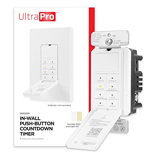 UltraPro Countdown in-Wall Digital Timer Switch, 8 Presets, On/Off Button - style: Push Button Timer