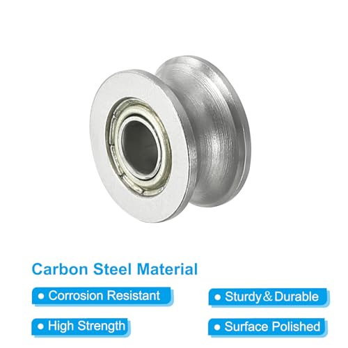 PATIKIL U-Groove Bearing, 20 Pack 4x13x7mm U Groove Guide Pulley Carbon Steel Sealed Ball Bearings Rail Roller Bearing Wheel for Track Liner Motion System - size: 4x13x7mm