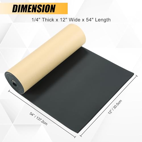 Sponge Neoprene Foam Sheet with Adhesive, 1/4" T x 12" W x 54" L - size: 1/4" T x 12" W x 54" L
