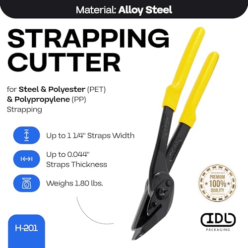 IDL Packaging H-201 Strapping Cutter for Steel,PET,PP Banding up to 1-1/4" - size: up to 1 1/4" Regular Duty