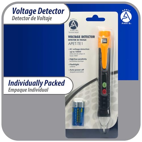 Appli Parts APET-TE1 Non Contact AC Voltage Tester Pen with LED Flashlight and Buzzer Alarm, for Live and Neutral Wire Detection in AC 12-1000V Circuits
