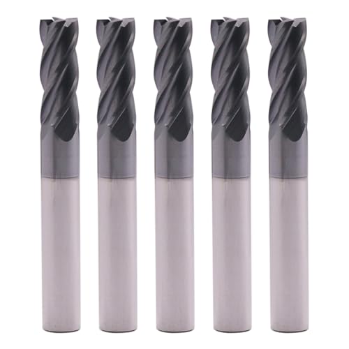 4 Flute Solid Carbide Square End Mill Set(5Pcs, 5/16"), AlTiN Coated - size: 5/16"