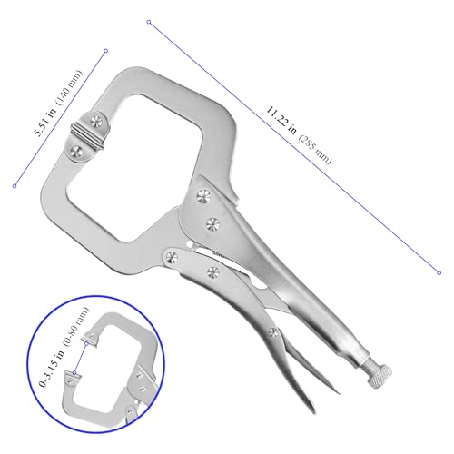 4 Pack 11 Inch Heavy Duty Locking C Clamp Pliers with Swivel Pads, Versatile Vice Grip Welding Clamps for Woodworking and Welding