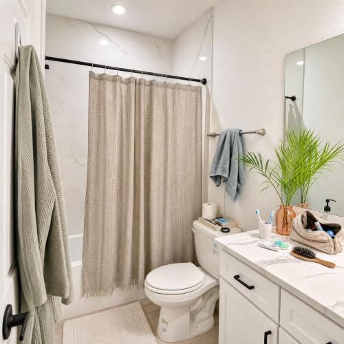 Shower Curtain Rod 30-64 Inch Tension Curtain Rod Shower Rod for Bathroom - color: Black, size: 30-64 inches