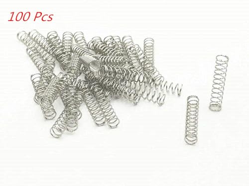 Metal Compression Spring Silver Tone (0.5x5x25mm 100 Pcs)