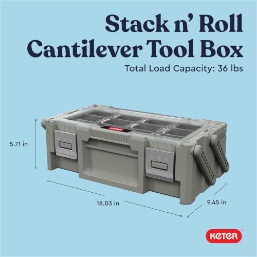 18" Camp & Trail Gear Organizer, Heavy-Duty Cantilever Storage Box - color: Olive Green, size: Cantilever