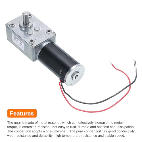 MECCANIXITY High Torque Turbine Worm Geared Motor DC 12V 8mm 10RPM - style: 10 RPM