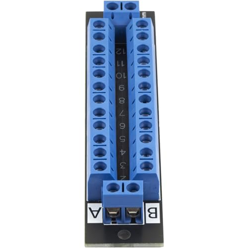 (2pcs) for 2x12 Position Terminal Block Distribution Module Breakout Board for AC DC 15 Amp Black