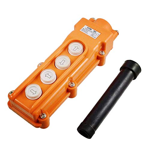4 Way Hoist Controller Push Button Switch Station Rainproof Pendant Crane Control Up + Down + Left + Right 250V 5A 500V 2A COB-62 - size: COB-62 Up + Down + Left + Right