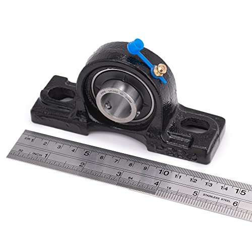 XIKE UCP204 Pillow Block Bearing, 20 mm Bore, Self-Aligning Mounted Bearing Unit, 4-Pack - size: UCP204x4-US