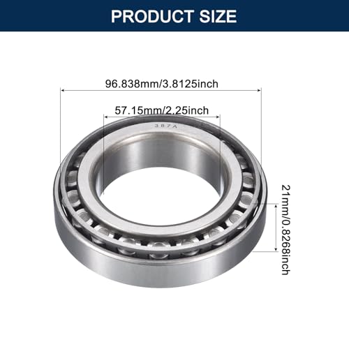 2 Pack 387A/382A Tapered Roller Bearing Cone and Cup Set - size: 387A/382A