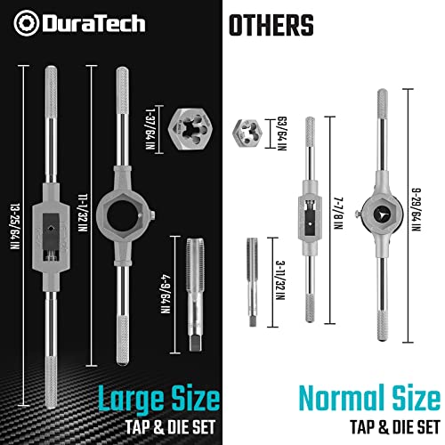 DURATECH Large Size Tap and Die Set, 23 Piece, Standard - size: 23 PC