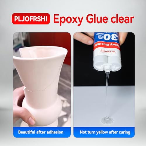 PLJOFRSHI Clear 2 Part Epoxy Glue, Multi-Surface Repair Adhesive, 3-Pack