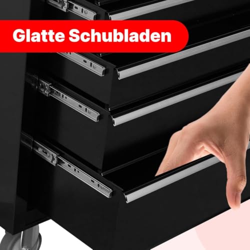 6-Drawer Toolbox with Wheels Rolling Toolbox - color: Black-6