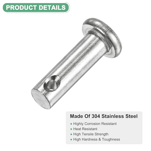 M METERXITY 20-Pack Single Hole Clevis Pins, M5 x 16mm 304 Stainless Steel Flat Head Clevis Pins for Mechanical Linkage/Fixed Parts/Ship Rigging, Link Hinge Pin Reusable - size: M5x16mm